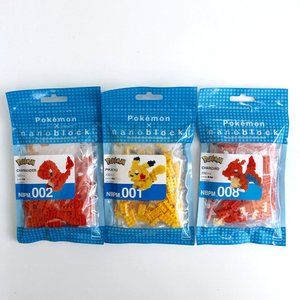 Pokemon Nanoblock Pikachu, Charmander & Charizard Set of 3